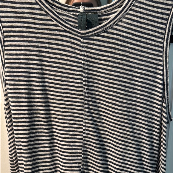 Left of Center (Anthropologie) Linen Blend Striped Tank w/ unique hem - Picture 6 of 7